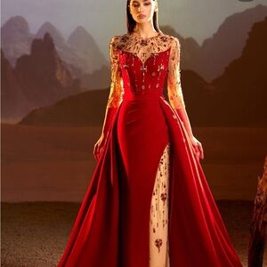 Elegant Red Evening Gown